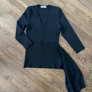 Zara Small Black Vneck Asymmetrical Top